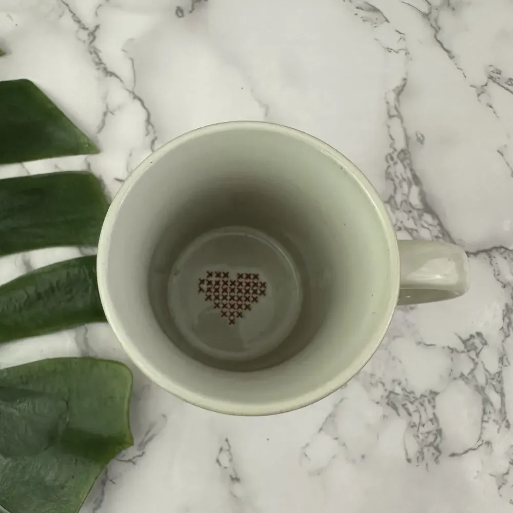 Hearth Hand Magnolia Target Love Coffee Mug White Red Cross Stitch Heart Cup